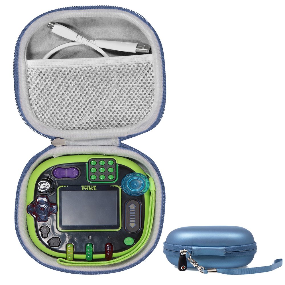 getgear Tailor Made Protective case for Leapfrog Rockit Twist Handheld Learning Game System, mesh Pocket for Cord and Other Accessories, Finger Strap (Blue)