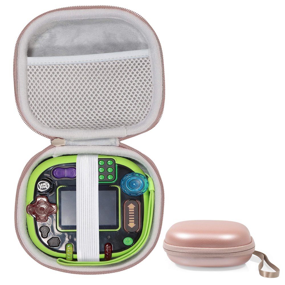 GETGEAR tailor made protective case for LeapFrog RockIt Twist Handheld Learning Game System, mesh pocket for cord and other accessories, finger strap (Pink)
