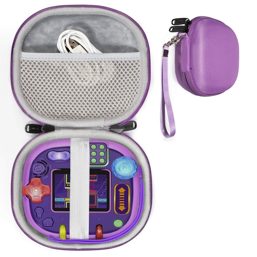 Game System Case for Leapfrog Rockit Twist Handheld Learning Game System, by Alltravel, Tailor Made Case-Best Matching with Color and Shape, Mesh Accessories Pocket, Detachable Wrist Strap (Purple)