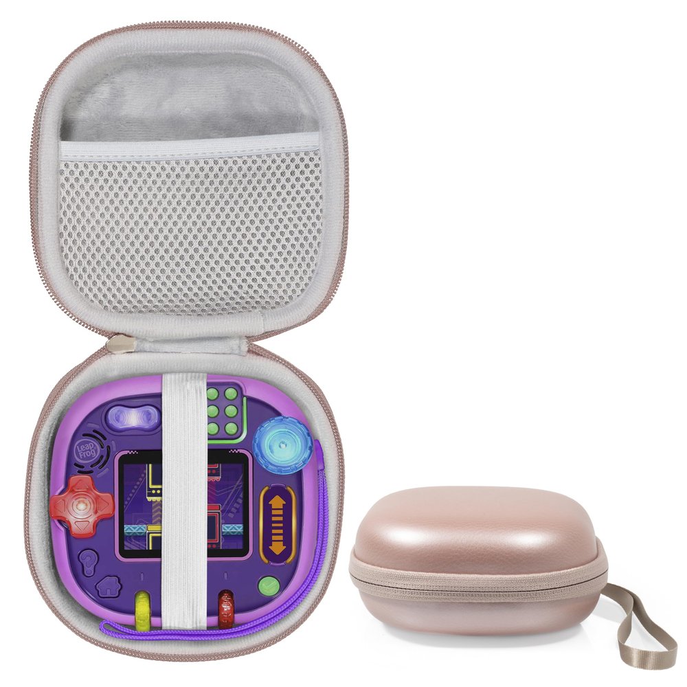 Alltravel Game System Case for Leapfrog Rockit Twist Handheld Learning Game System, Tailor Made Case-Best Matching with Color and Shape, Mesh Accessories Pocket, Detachable Wrist Strap (Pink)