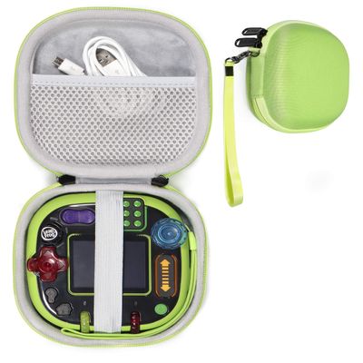 Game System Case for Leapfrog Rockit Twist Handheld Learning Game System, by Alltravel, Tailor Made Case-Best Matching with Color and Shape, Mesh Accessories Pocket, Detachable Wrist Strap (Green)