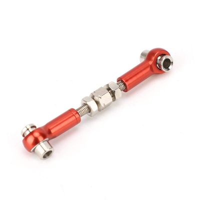 6PCS RC Adjustable Servo Links Tie Rod Set Fit for HSP/ZD Racing/Hpi/LRP/, 1/12 & 1/10 Drift Car Truck Buggy(Red)