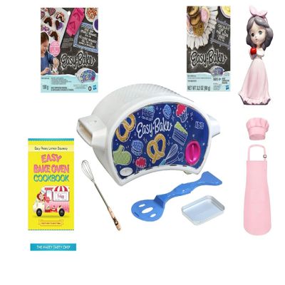 Easy Bake Oven Starter Kit Bundle Includes Ultimate Oven Star Edition + Red Velvet & Strawberry Cake Refill Pack + Secret Recipe Book to Make Your own Unlimited pre-Made mixes (50 + Recipes)