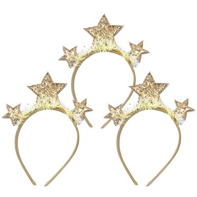 Amosfun 3pcs New Years Eve Party Hats 2020 Headband 2023 New Year Party Photo Props 2023 Star Head Bopper 2020 Years Tiara Year Headband Caps Supplies Make up Clothing