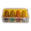 Luxe Dominoes La Ficha Poker Chip Set, 100 Heavy Sturdy Chips, Includes 4 Color Chips for Gambling, Hand Made Acrylic Box with Color Lid (Yellow) view 2