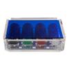 Luxe Dominoes La Ficha Poker Chip Set, 100 Heavy Sturdy Chips, Includes 4 Color Chips for Gambling, Hand Made Acrylic Box with Color Lid (Blue) view 2