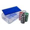 Luxe Dominoes La Ficha Poker Chip Set, 100 Heavy Sturdy Chips, Includes 4 Color Chips for Gambling, Hand Made Acrylic Box with Color Lid (Blue) view 4