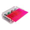 Luxe Dominoes La Ficha Poker Chip Set, 100 Heavy Sturdy Chips, Includes 4 Color Chips for Gambling, Hand Made Acrylic Box with Color Lid (Neon Pink) view 3