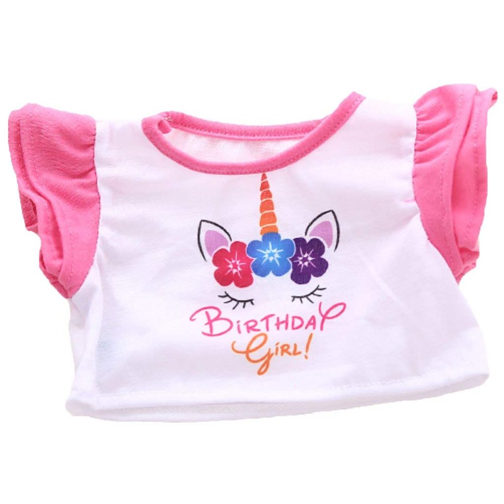 BYO-BFF Stuffed Animals Plush Toy Outfit  Birthday Girl Unicorn Tee 16