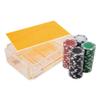 Luxe Dominoes La Ficha Poker Chip Set, 100 Heavy Sturdy Chips, Includes 4 Color Chips for Gambling, Hand Made Acrylic Box with Color Lid (Neon Orange) view 4