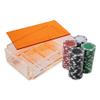 Luxe Dominoes La Ficha Poker Chip Set, 100 Heavy Sturdy Chips, Includes 4 Color Chips for Gambling, Hand Made Acrylic Box with Color Lid (Orange) view 4