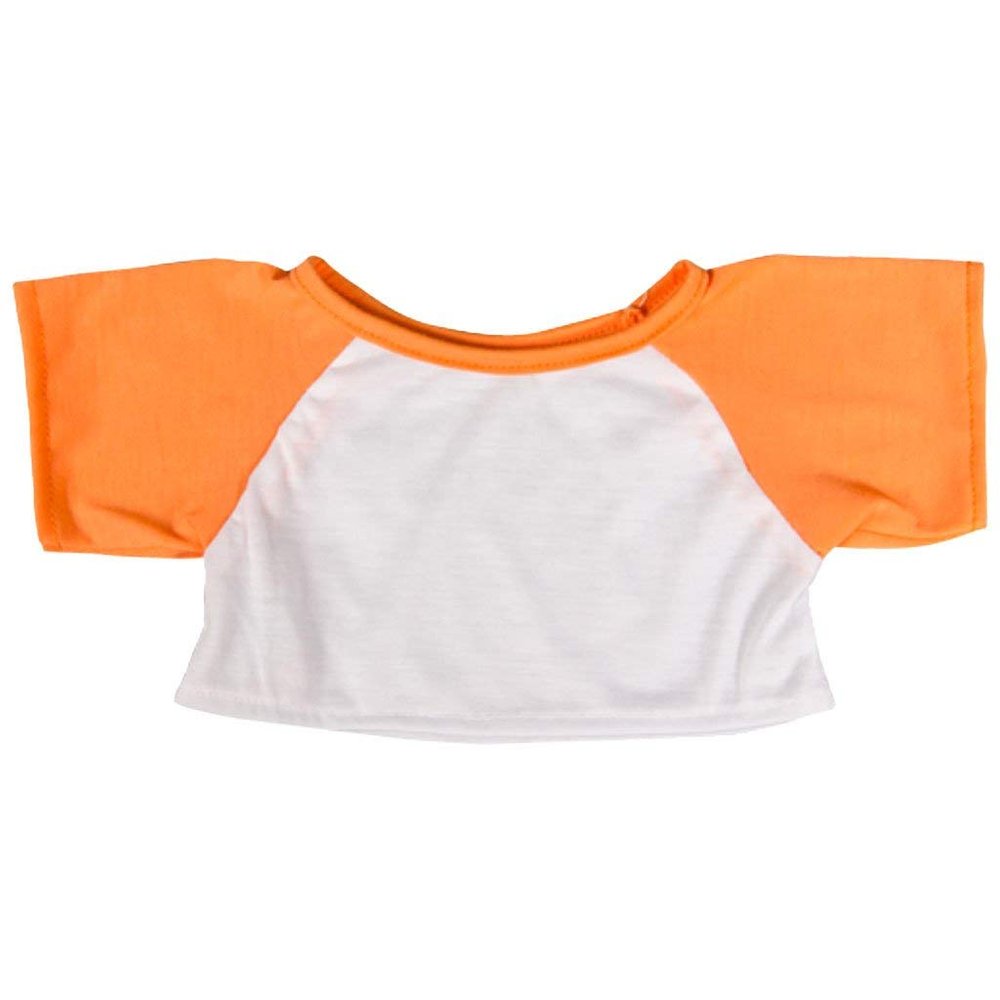 BYO-BFF Stuffed Animals Plush Toy Outfit  White Tee w/Orange Sleeves 16