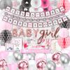 697 Piece Pink Elephant Baby Shower Decorations for Girl Kit - It's a Girl Pre-Strung Banners Garland Guestbook Sash Balloons Cake Toppers Paper Fans Lanterns Napkins Straws Games & Thank You Stickers view 1