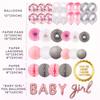 697 Piece Pink Elephant Baby Shower Decorations for Girl Kit - It's a Girl Pre-Strung Banners Garland Guestbook Sash Balloons Cake Toppers Paper Fans Lanterns Napkins Straws Games & Thank You Stickers view 2