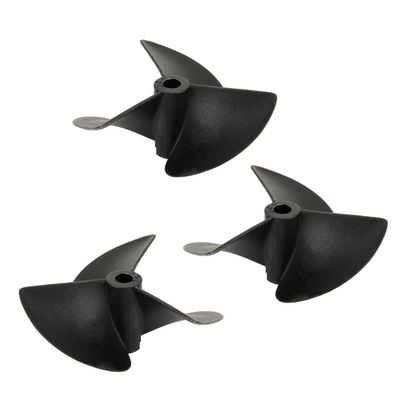 Fielect 3Pcs 3 Blades Propeller for Ship Model Rc Boat Propeller Model Black Plastic CCW Paddle 55mm Diameter 80mm Pitch 4.8mm Hole Dia