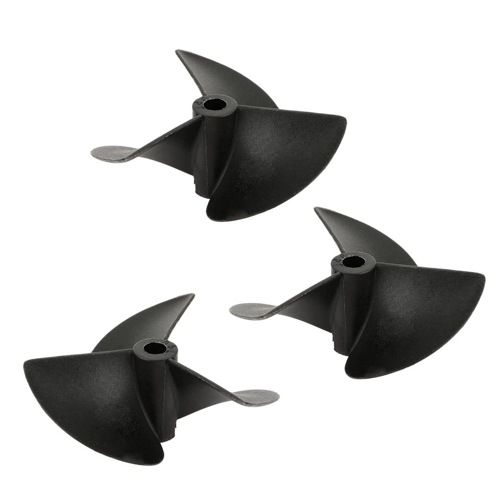 Fielect 3Pcs 3 Blades Propeller for Ship Model Rc Boat Propeller Model Black Plastic CCW Paddle 55mm Diameter 80mm Pitch 4.8mm Hole Dia