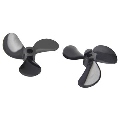 Fielect 1Pair 3 Blades CW/CCW Propeller for Ship Model Rc Boat Propeller Model Black Plastic Paddle 40mm Diameter 10.5mm Height 1.4 Pitch 4mm Hole Dia