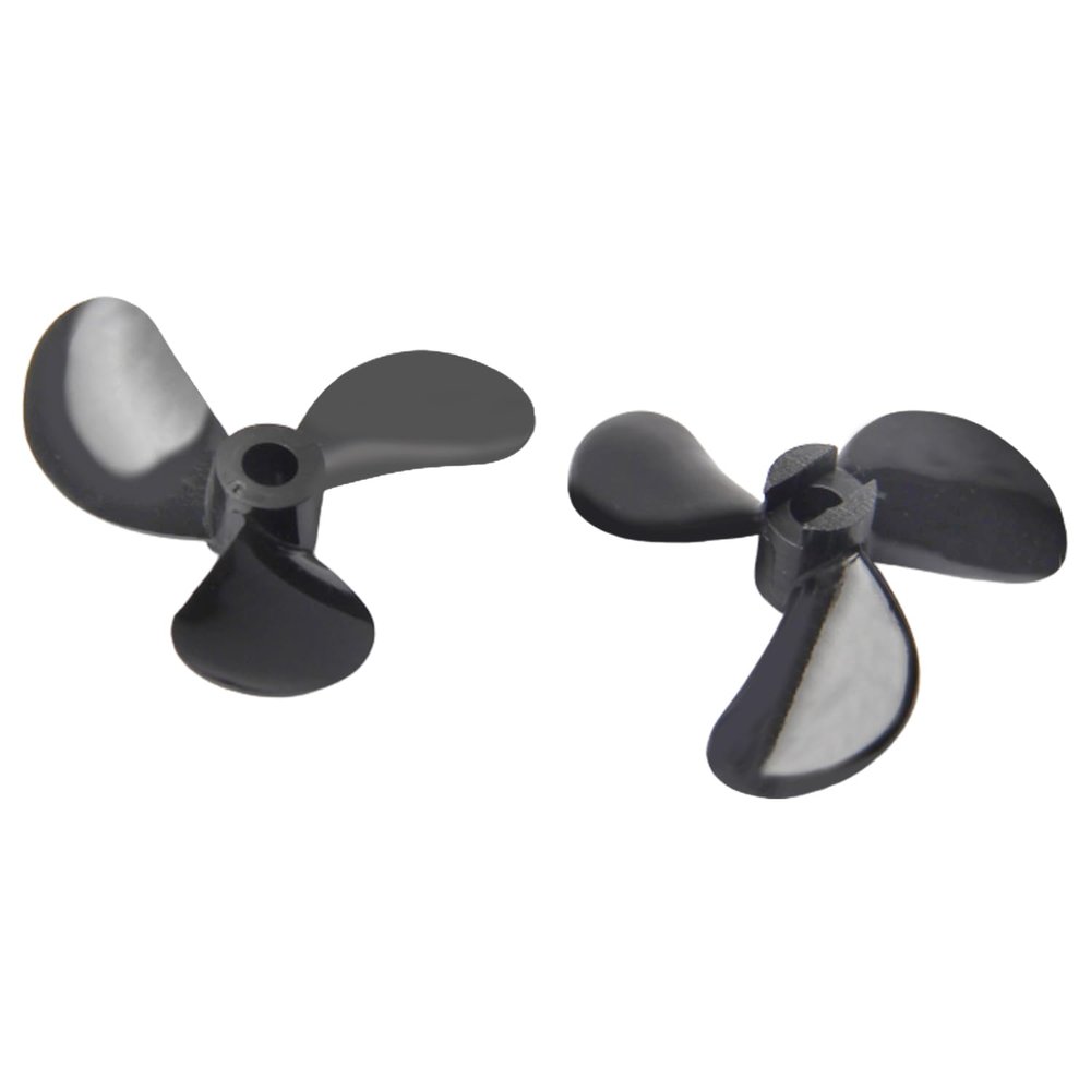 Fielect 1Pair 3 Blades CW/CCW Propeller for Ship Model Rc Boat Propeller Model Black Plastic Paddle 40mm Diameter 10.5mm Height 1.4 Pitch 4mm Hole Dia