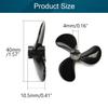 Fielect 1Pair 3 Blades CW/CCW Propeller for Ship Model Rc Boat Propeller Model Black Plastic Paddle 40mm Diameter 10.5mm Height 1.4 Pitch 4mm Hole Dia view 2