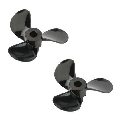 Fielect 2 Pairs 3 Blades CW/CCW Propeller for Ship Model Rc Boat Propeller Black Plastic Propeller, 28mm Diameter, 3mm Hole Dia