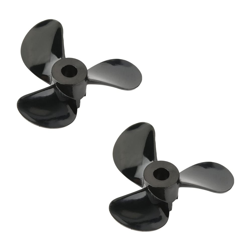Fielect 2 Pairs 3 Blades CW/CCW Propeller for Ship Model Rc Boat Propeller Black Plastic Propeller, 28mm Diameter, 3mm Hole Dia