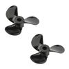 Fielect 2 Pairs 3 Blades CW/CCW Propeller for Ship Model Rc Boat Propeller Black Plastic Propeller, 28mm Diameter, 3mm Hole Dia view 1