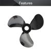 Fielect 2 Pairs 3 Blades CW/CCW Propeller for Ship Model Rc Boat Propeller Black Plastic Propeller, 28mm Diameter, 3mm Hole Dia view 3