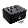 Money Boxes Mini Black Metal Stainless Steel Piggy Bank Safety Deposit Box for Money Coin Cash Tray with Secret Key Cash Drawer Carry Box view 1