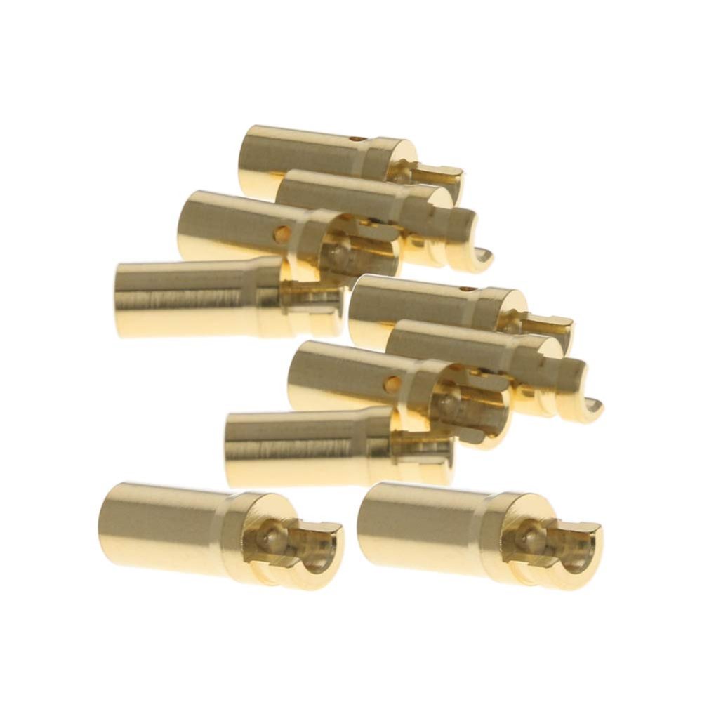 Fielect 3.5mm Bullets Connector Gold Plated Banana Plugs Female for RC Battery ESC Motor 13.6mm Length 10Pcs
