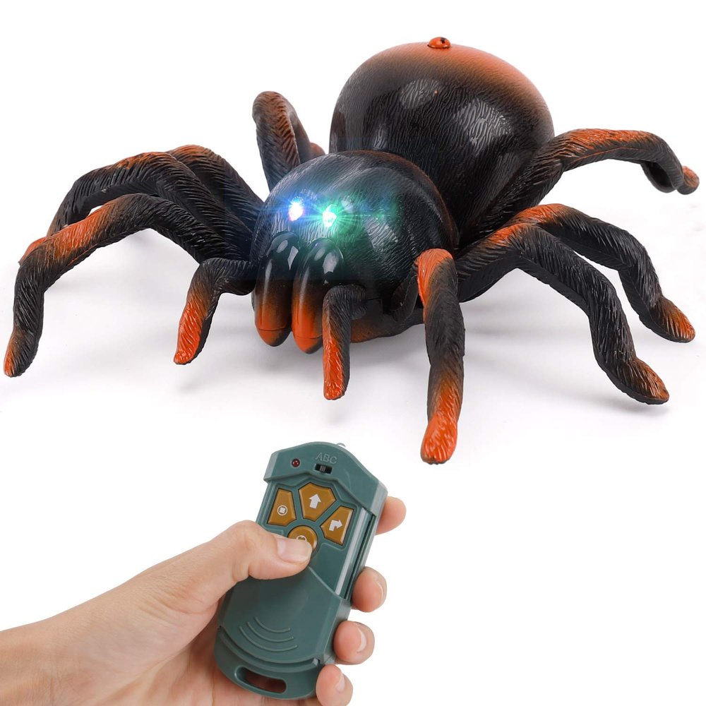 Liberty Imports RC Moving Tarantula Spider - Kids Wireless Remote Control Toy, Great for Pranks and Halloween Decorations, Realistic Scurrying Movement, Glowing LED Eyes