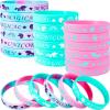 BBTO 30 Pieces Magical Unicorn Silicone Wristbands Animals Parties Bracelets Vibrant Rainbow Wristbands for Magic Unicorn Themed Parties view 1