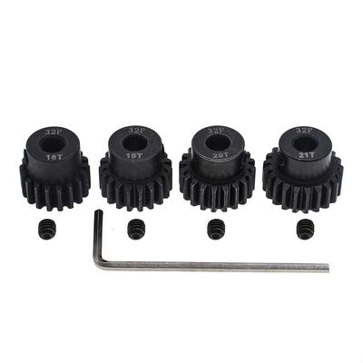 4pcs 32p Pinion Gear 5mm Set Hardened 18t 19t 20t 21t 32 Pitch Gears RC Upgrade Part with Screwdriver