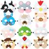 BLUE PANDA 12 Pack Felt Farm Animal Masks for Kids Ages 3-14  Jungle Safari Dress Up Masks for Birthday Parties, Classroom Rewards, Halloween Costumes, and Pretend Play (7x7.2 In) view 1