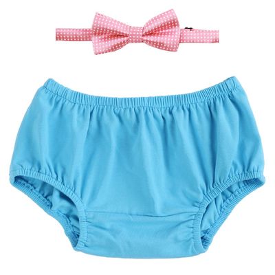 Baby Boy Cake Smash Outfit 1st First Birthday Party Gentlemen Bow Tie Bloomers Diaper Cover Shorts Pants Newborn Infant Toddler Kids Cotton Clothes Photography Photo Props Sky Blue + Pink