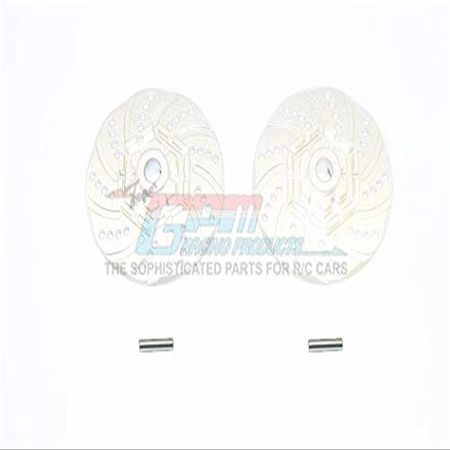 GPM For Traxxas 1/10 Maxx 4WD Monster Truck Upgrade Parts Aluminum +2mm Hex Brake Disk - 2Pc Set Silver