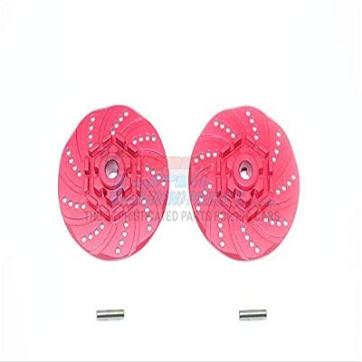 GPM For Traxxas 1/10 Maxx 4WD Monster Truck Upgrade Parts Aluminum +2mm Hex Brake Disk - 2Pc Set Red