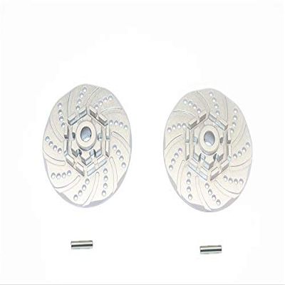 GPM For Traxxas 1/10 Maxx 4WD Monster Truck Upgrade Parts Aluminum +2mm Hex Brake Disk - 2Pc Set Gray Silver