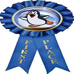 Holiday Prizes, 1st Place Penguin Holiday Award Ribbon Prize, 10 Pack Prime