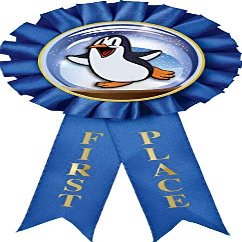 Holiday Prizes, 1st Place Penguin Holiday Award Ribbon Prize, 10 Pack Prime