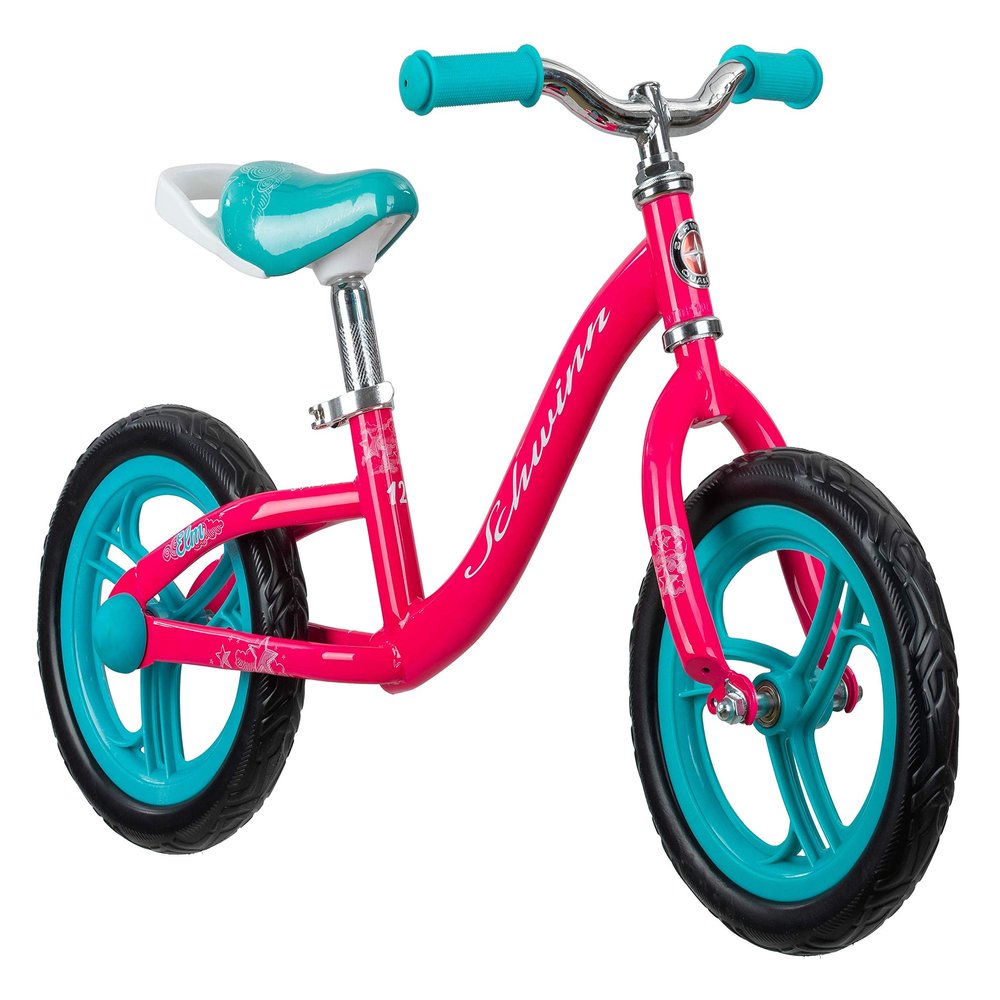 Schwinn Elm and Koen Bike or Balance Bike, 12-18 Inch Bike for Kids Ages 2-13, Black, Blue, Red, Teal, Pink or Purple, SmartStart Ergonomic Design, Adjustable Seat Grows with Child, Training Bicycle