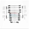 GPM For Traxxas TRX-6 Merc-Benz G63 (88096-4) Aluminum Adjustable Upper & Lower Suspension Links - 11Pc Set Silver view 1