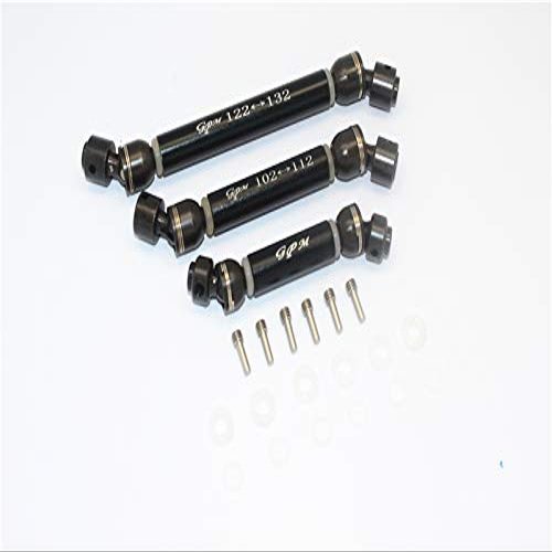 GPM For Traxxas TRX-6 Merc-Benz G63 (88096-4) Steel+Aluminum Front + Center + Rear CVD Drive Shaft - 3Pc Set Black