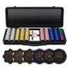 SLOWPLAY 14g Clay Poker Chips Set for Texas Hold'em, 500 PCS, with Numbered Values, Art Deco Style, and Carrying Case view 1