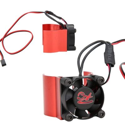 Dilwe RC Cooling Fan, 540/545/550 Aluminum Alloy Motor Heat Sink Radiator Compatible with 1/10 RC Model Car(Red) Car Model Accessory