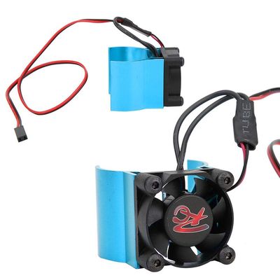 Dilwe RC Cooling Fan, 540/545/550 Aluminum Alloy Motor Heat Sink Radiator Compatible with 1/10 RC Model Car(Blue) Car Model Accessory