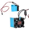 Dilwe RC Cooling Fan, 540/545/550 Aluminum Alloy Motor Heat Sink Radiator Compatible with 1/10 RC Model Car(Blue) Car Model Accessory view 1