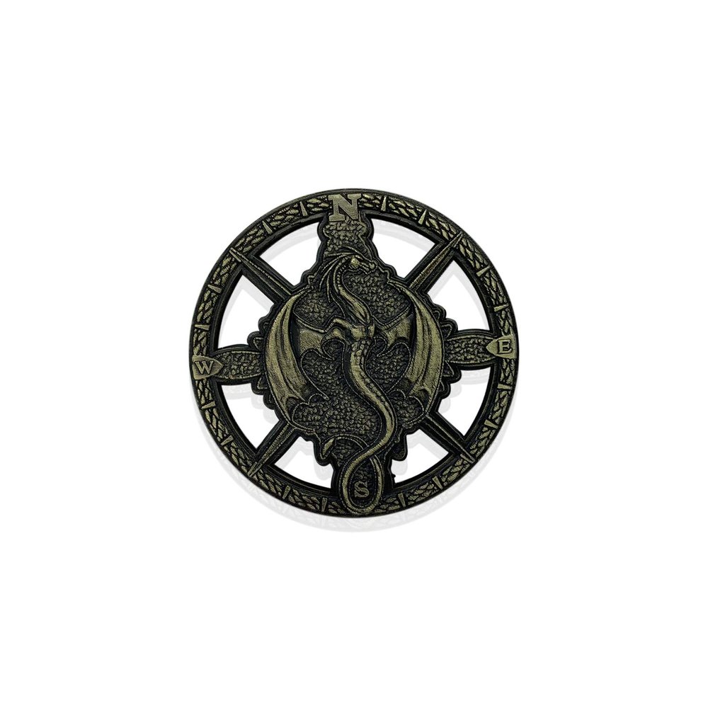 Metal Dragon Compass 45mm RPG Adventure Compass by Norse Foundry