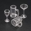 Odoria Dollhouse Drinking Glasses Miniature: 1/12 Scale Wine Cocktail Glass for Kitchen Bar - Mini Beer Mug Stein Highball Glass Clear 4Pcs view 1