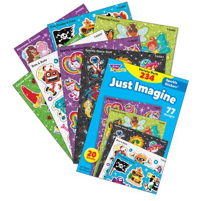 Just Imagine Sparkle Stickers Variety Pack by TREND Enterprises, Inc., 234 ct.