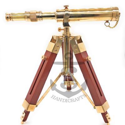 A S Handicrafts Vintage Brass Telescope on Tripod Stand use DF Lens Antique Desktop Telescope for Home Decor & Table Accessory Nautical Spyglass Telescope for Navy and Outdoor Adventures